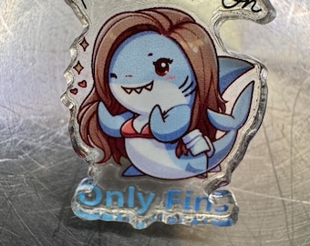 Follow Me On Only Fins Pin Bikini Shark Fans Pinback Button