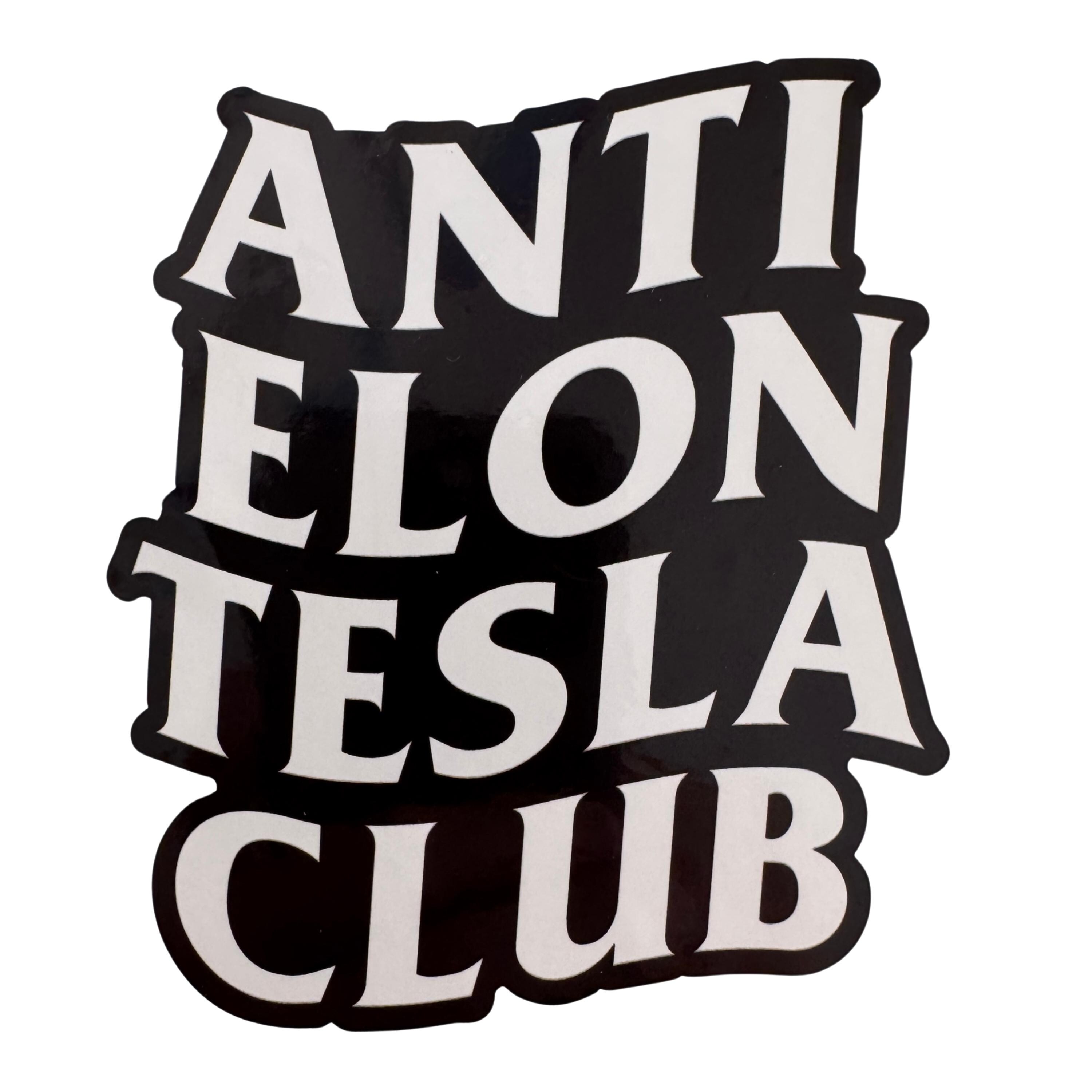 Autocollant Voiture Humour TESLA 👍 | ELON 👎 - Vinyle Die Cut 14x4 Cm - Finition Matte/glossy