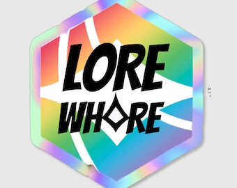 LORE WHORE Holo Enchanted Sticker For Lorcana Fans 2.7 Card Game Elsa Collectible Card Game Decal for Deck Box or Binder