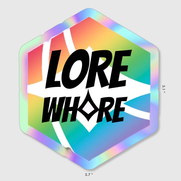 LORE WHORE Holo Enchanted Sticker For Lorcana Fans 2.7 Card Game Elsa Collectible Card Game Decal for Deck Box or Binder