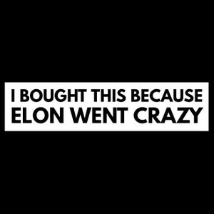 NEW! I Bought This BECAUSE Elon Went Crazy EV Bumper Sticker For Prius, Prologue, Ioniq, Equinox, Lyriq, Any non-Tesla Electric Vehicle Musk