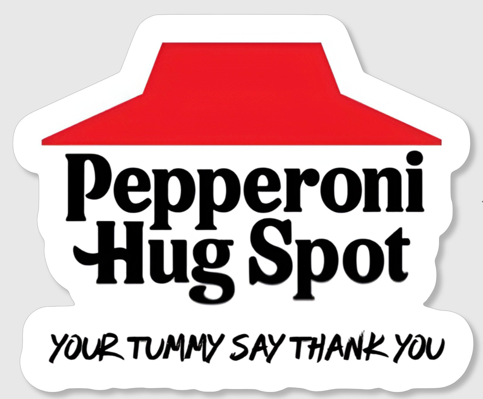 Pepperoni Hug Spot Sticker Viral AI Pizza Commercial Logo Etsy