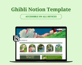 Aesthetic Studio Ghibli themed notion template| All-in-one life planner aesthetic dashboard aesthetic notion organiser| notion dashboard
