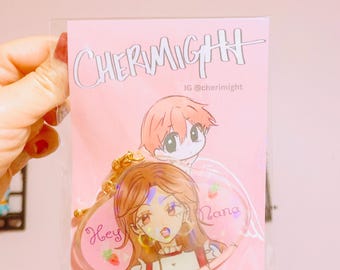 Nana and Hachi broken glass sparkly keychains
