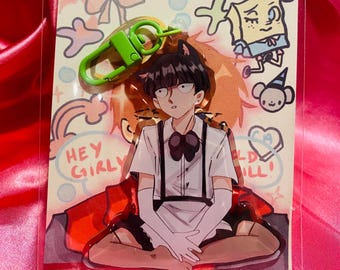 Glitter maid cafe Mob keychain