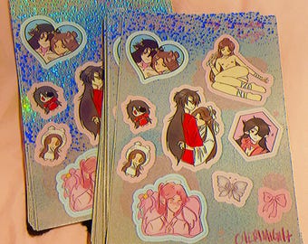 Hualian 8 x 5 Big Glitter Sticker Sheet