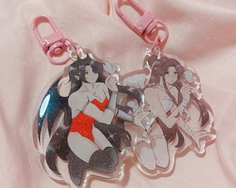 Xie Lian and Hua Cheng angel keychains epoxy glitter