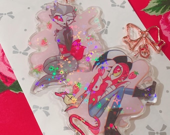 Strawberries and cream Stolas and Blitz keychains