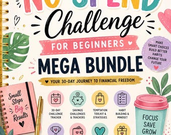 No Spend Challenge for Beginners | 30 Day No Spend Challenge | Money Saving Challenge | Budget Planner | Savings Tracker | Digital Download
