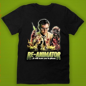 Re-Animator Shirt Re Animator Horror Movie Tee for Fans of 80s Slasher Cult Film T-Shirt From Beyond H P Lovecraft Fangoria Elvira VHS Shirt