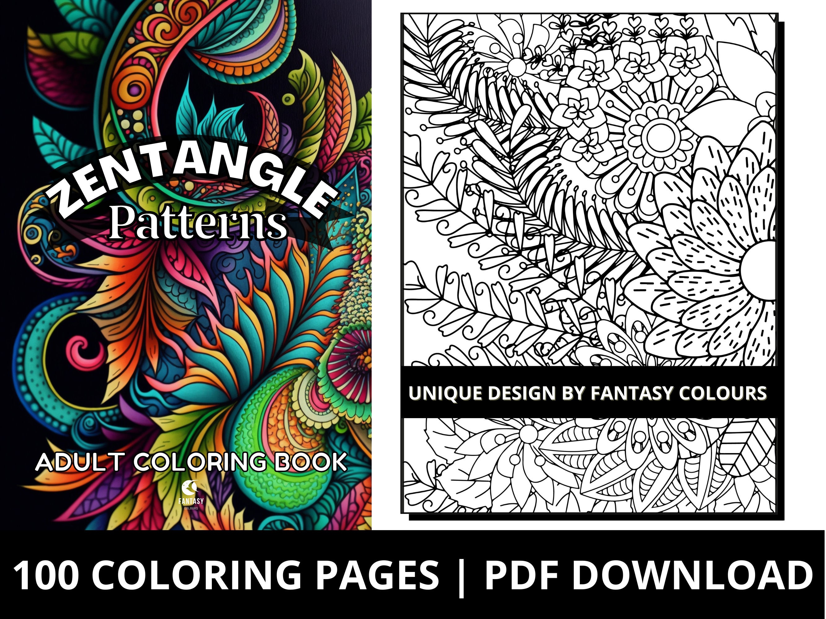 Zentangle Trees & Plants Relaxing Coloring Book For Adults: Zentangle  Pattern Calming Mindful Anti Anxiety Coloring Book