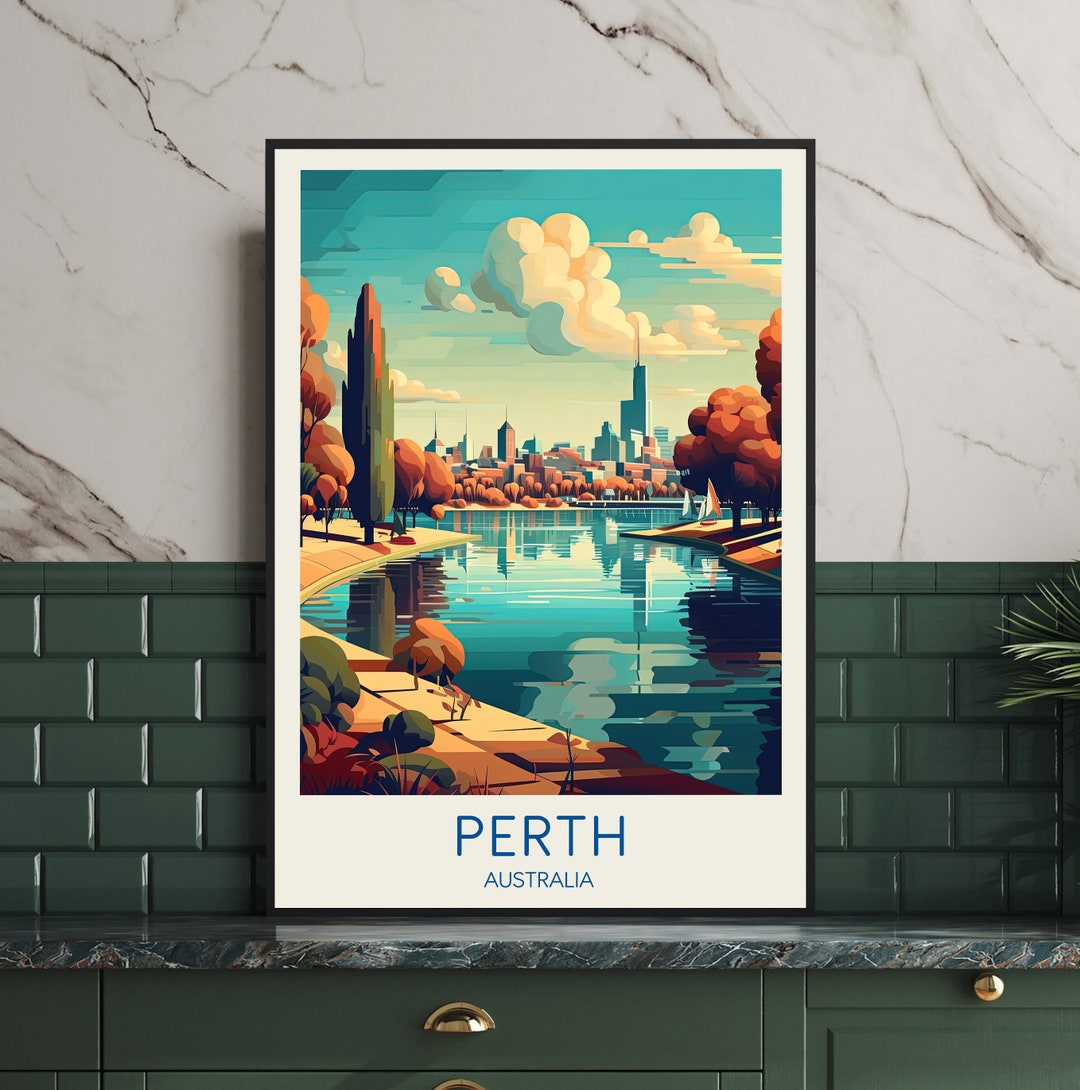 Perth Travel Poster Australia Poster Perth Poster Perth Etsy