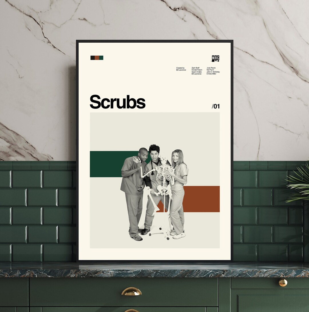 Scrubs Movie Poster Scrubs Poster Movie Poster Retro Modern - Etsy