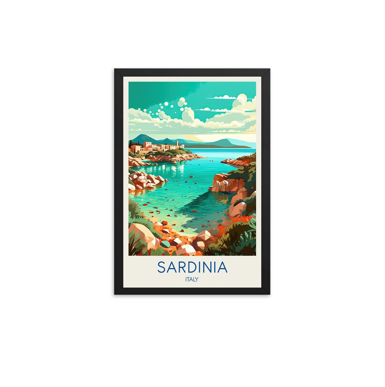 Sardinia Travel Poster, Italy Poster, Sardinia Poster, Sardinia Print, Sardinia Art, Travel