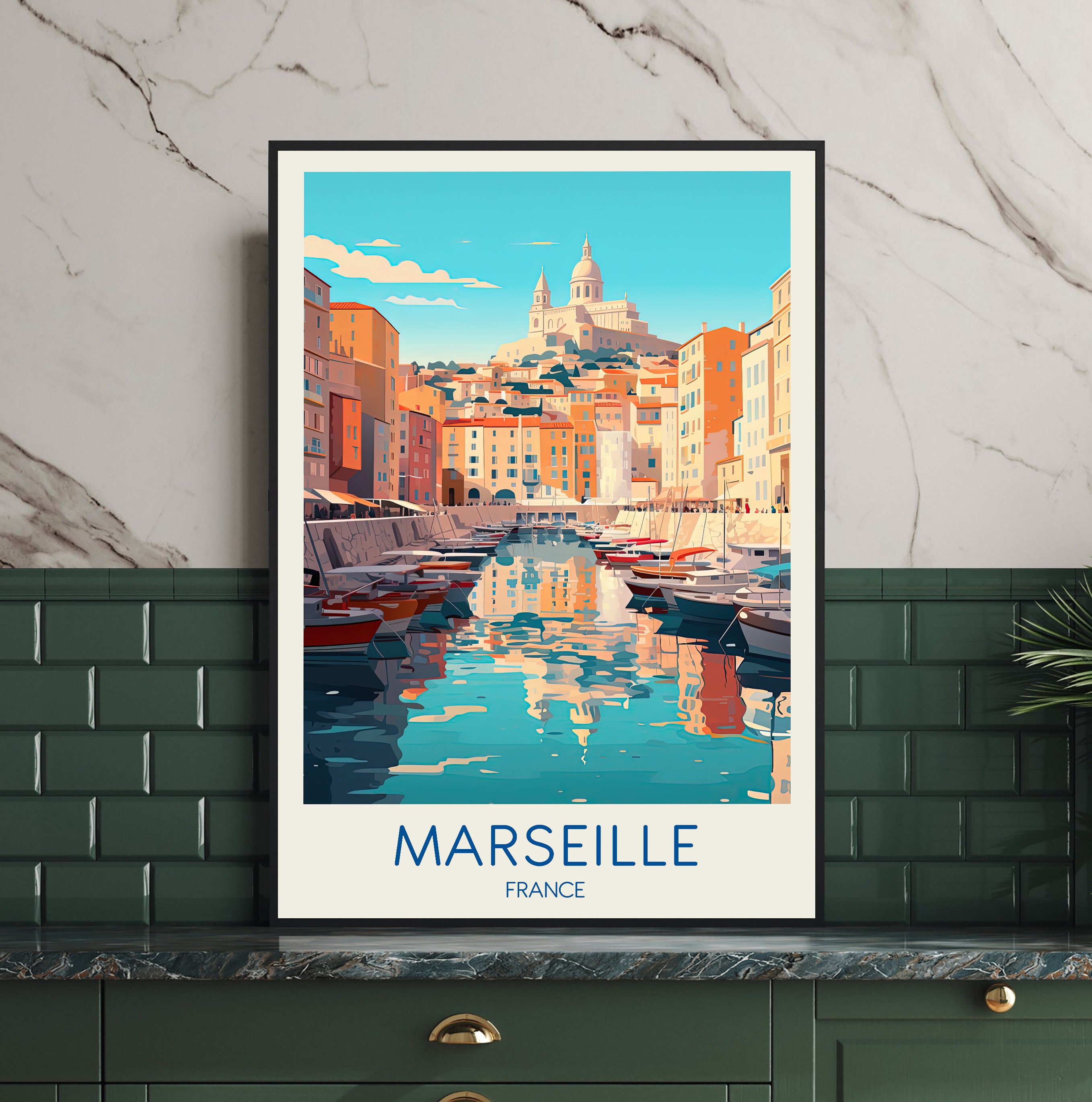 Poster for Sale avec l'œuvre « drapeau marseille » de l'artiste