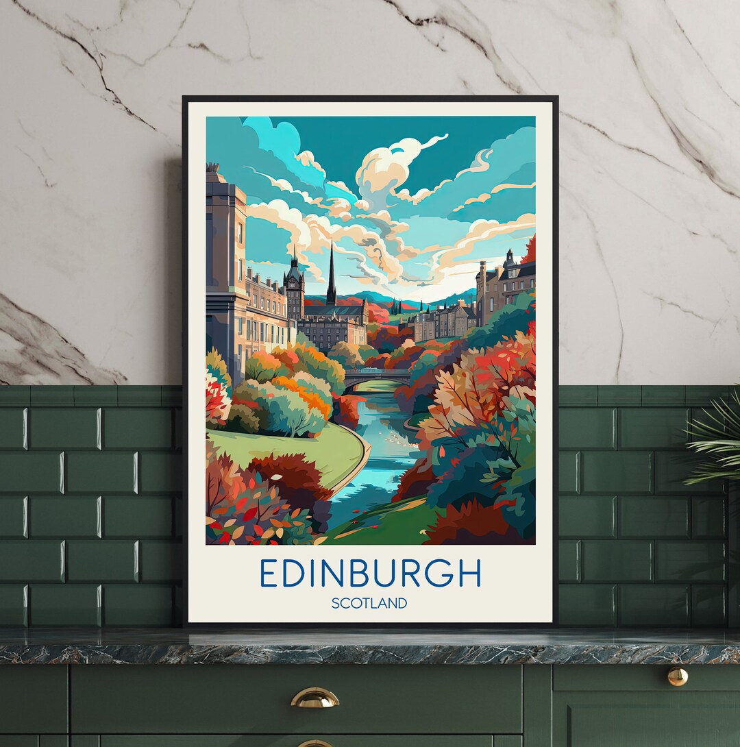 Edinburgh Travel Poster Scotland Poster Edinburgh Poster Etsy
