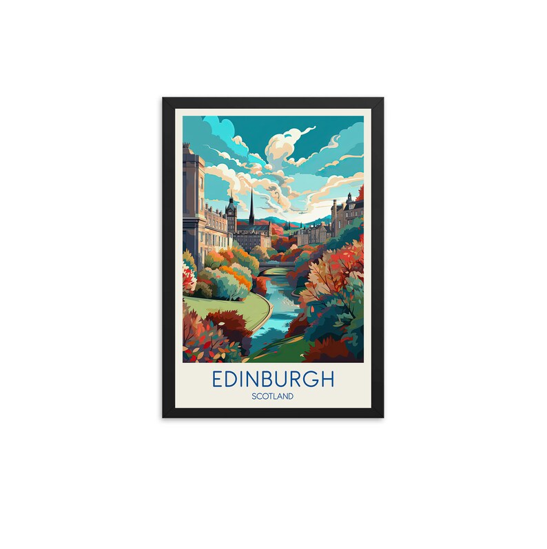 Edinburgh Travel Poster Scotland Poster Edinburgh Poster Etsy