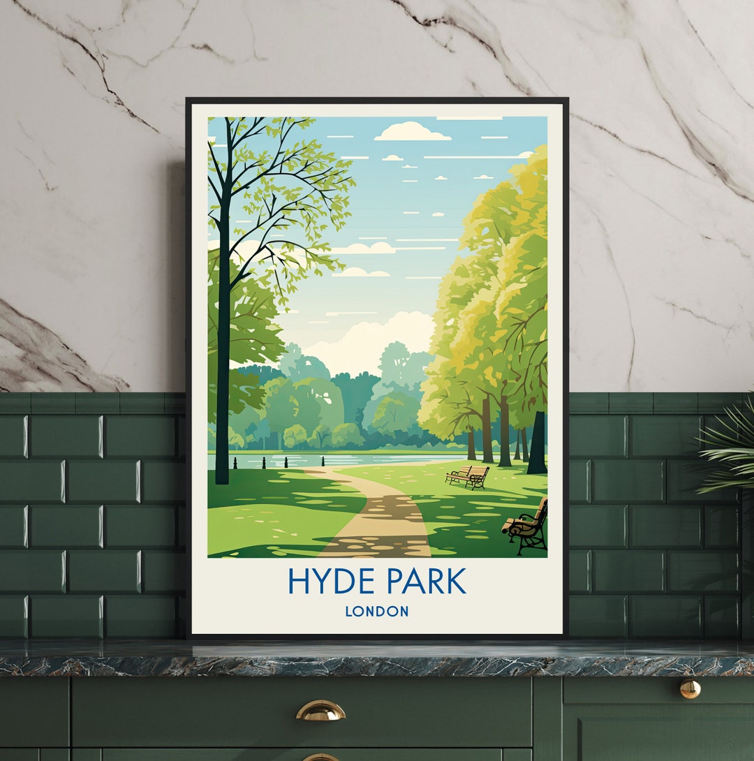 Hyde Park Poster, London Art, Hyde Park Print, Hyde Park Art, Travel