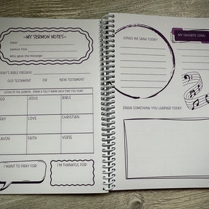 Cahier de sermons pour enfants, journal d'église pour enfants, notes de culte pour enfants, cahier de sermons pour enfants, journal d'église pour enfants image 4