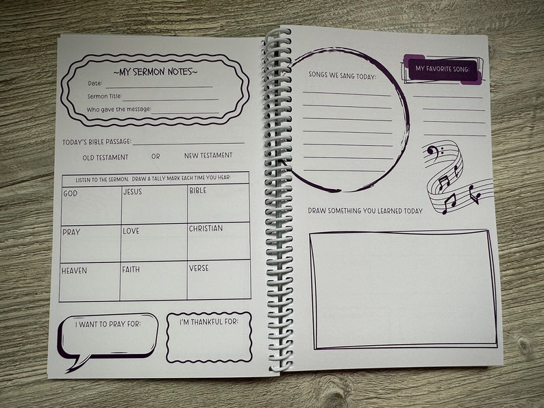Cahier de sermons pour enfants, journal d'église pour enfants, notes de culte pour enfants, cahier de sermons pour enfants, journal d'église pour enfants image 4