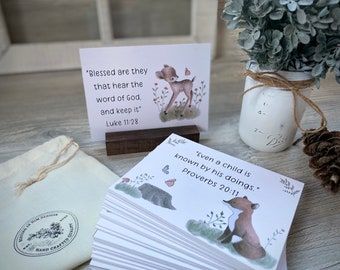 Scripture Verse Cards for Little Ones, ABC Scripture Cards, Scripture Cards for Kids and Toddlers, 52 week Scripture Memorization Cards