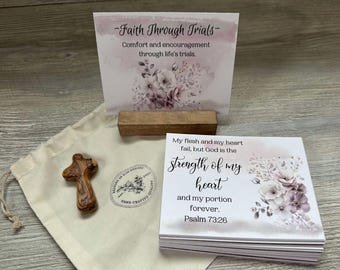 Faith through Trials Card Set, Scripture Cards, Comfort During Hard Time, Condolences, Sympathy Cards, Encouragement Cards, Christian Gift