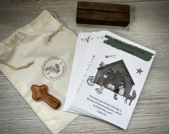 Advent Cards for Kids and Family, Daily Advent Scripture Devotions, Salvation Cards, Christmas Activities, Christmas Devotions, Advent Set