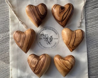 Olive Wood Comfort Heart, Gift of Encouragement, Gift of Comfort, Handheld Heart, Husband Gift, Wife Gift, Anniversary Gift, Friend Gift