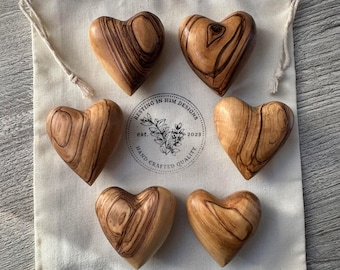 Olive Wood Comfort Heart, Gift of Encouragement, Gift of Comfort, Handheld Heart, Husband Gift, Wife Gift, Anniversary Gift, Friend Gift