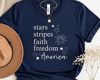 Stars Stripes Faith Freedom America PNG | Patriotic digital file | July 4th Sublimation | Patriotic Tee file | T-shirt PNG | USA png