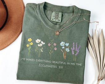 He Makes Everything Beautiful PNG | Tee Design | T-shirt Sublimation | Christian Tee PNG | Ecclesiastes 3:11 SVG | Scripture Tee |