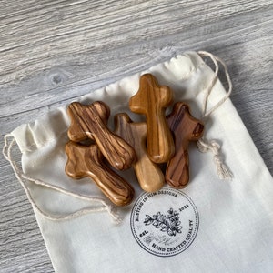 Olive Wood Comfort Cross, Gift of Encouragement, Gift of Comfort, Handheld Cross, Gift for Friend, Stocking Stuffer, Easter Basket Gift