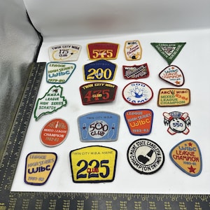 Lot of 20 Vintage Bowling Patches League Champion ABC American Bowling, WBA,WIBC