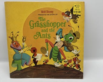Walt Disney The Grasshopper And The Ants Book 1968 Paperback No Record