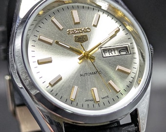 SEIKO セイコー SEIKO5 自動巻き ヴィンテージ スクエアケース】セイコー5 メンズ腕時計 ホワイト 自動巻き