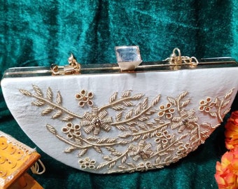 Indian Handmade Women's Embroidered Clutch Purse, Velvet Clutch Bag For Women's, Wedding Clutch Bag, Wedding Favors