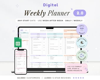 Weekly Planner Daily Schedule Google Sheets ADHD Weekly Tracker Time Block Planner To Do List Goal Tracker Daily Routine Monthly Calendar