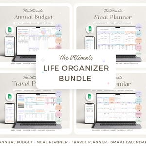 Levensplanner Google Spreadsheets Jaarbudget Wekelijks Maaltijdplanner Reisschema Rekening Kalender Budget Spreadsheet Bundel Organisatie ADHD