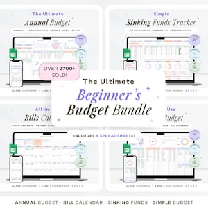 Pakiet arkuszy kalkulacyjnych budżetu Arkusze Google Roczny budżet Miesięczny dwutygodniowy Śledzenie budżetu rodzinnego Planer finansowy Kalendarz rachunków Planer budżetu