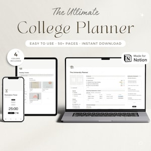 Notion College Template Notion Template Student Planner Academic Notion Life Planner Notion ADHD Notion School Template Notion Student