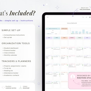 Student Planner Spreadsheet Assignment Tracker Academic Planner Google ...