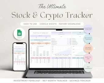 Stock Portfolio Spreadsheet Trading Journal Tracker Crypto Watchlist Tracker Google Sheets Investment Planner Finance Spreadsheet Dashboard
