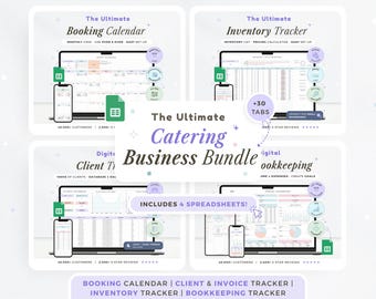 Catering Business Planner Food Service Spreadsheet Catering Pricing List Google Sheets Booking Calendar Template Invoice Tracker Inventory