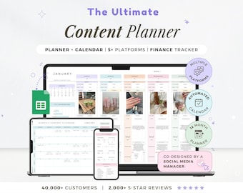 Inhaltsplaner Social Media Kalender Tabelle Monatlicher Inhalt Tracker Social Media Posting Plan Instagram TikTok Google Sheets Vorlage