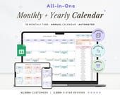 Monthly and Annual Calendar Spreadsheet Google Sheets Yearly Calendar Monthly Tracker Daily Schedule Weekly Calendar 2026 Spreadsheet 2026