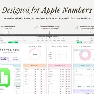 Budget Spreadsheet Apple Numbers Template for Mac iPad iPhone Simple Monthly Budget Planner Income Expense Tracker Bill Paycheck Finance image 6
