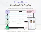 Social Media Content Calendar Template Monthly Content Planner Google Sheets Social Media Planner Post Spreadsheet Instagram TikTok Facebook