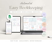 Easy Bookkeeping Template Small Business Google Sheets Profit and Loss Tracker Tax Accounting Spreadsheet Sales Tax Tracker Income Expense