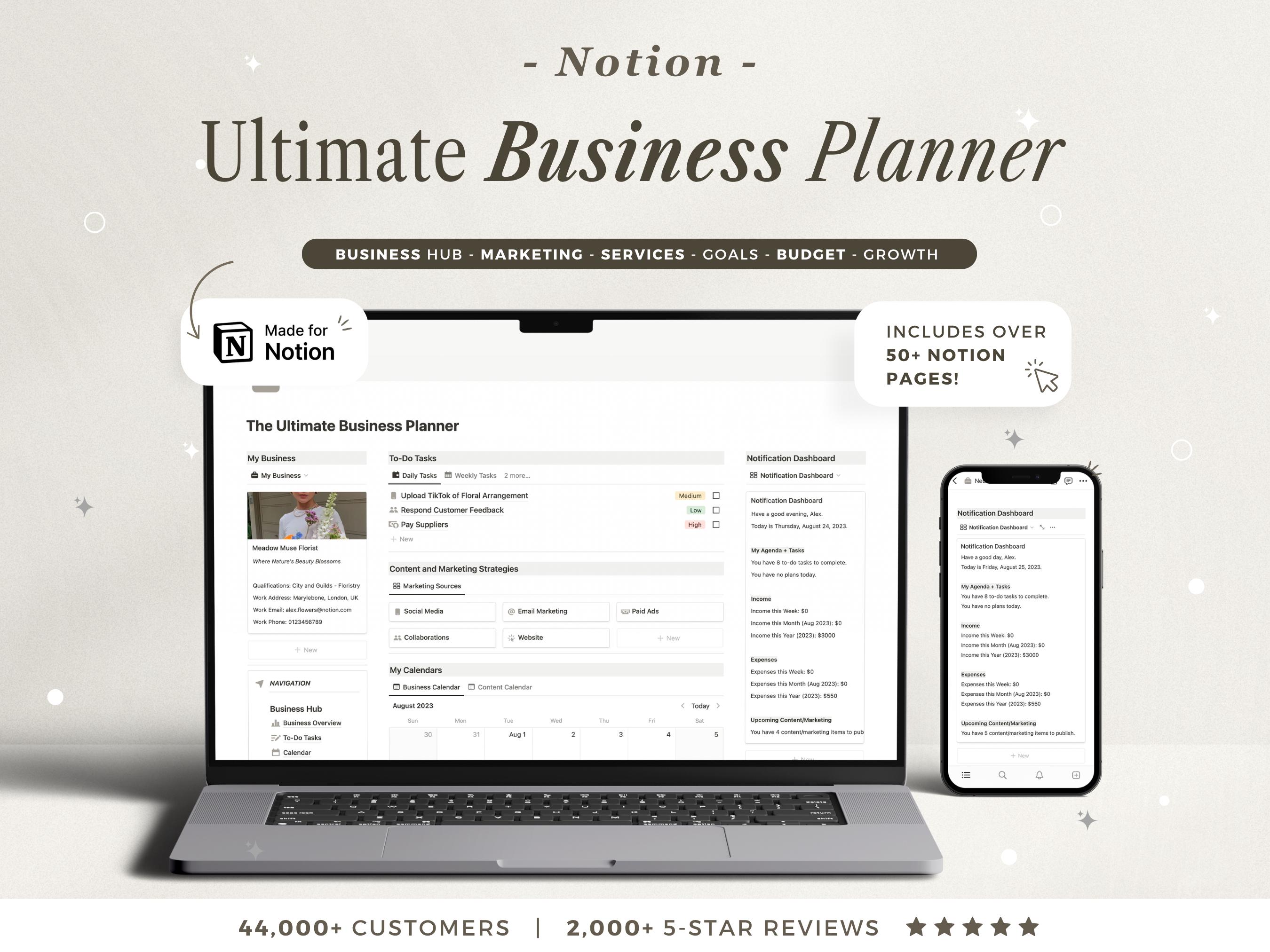 Notion Template Business Planner CRM Notion Business Dashboard Notion ...