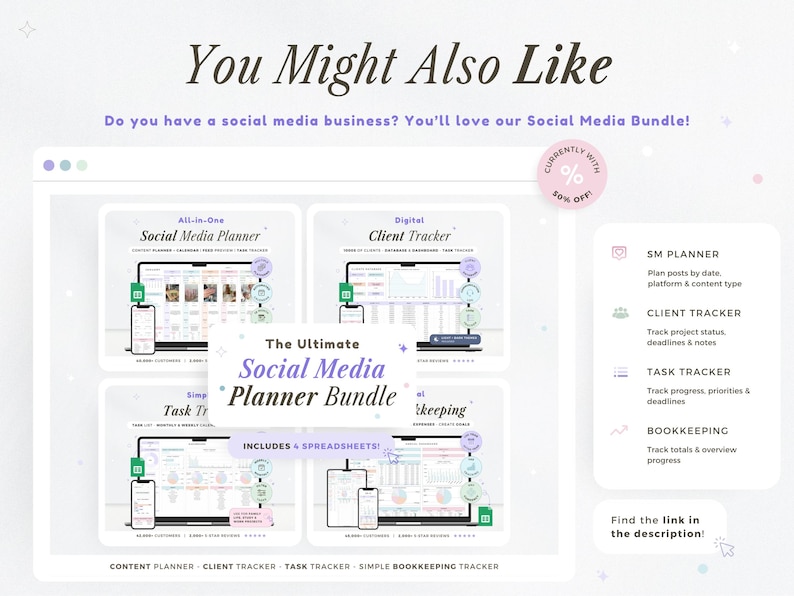 Social Media Content Calendar Template Monthly Content Planner Google Sheets Social Media Planner Post Spreadsheet Instagram TikTok Facebook image 12
